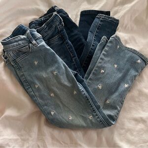 GAP Blue Heart-Embellished Skinny Jeans & 2 more pairs